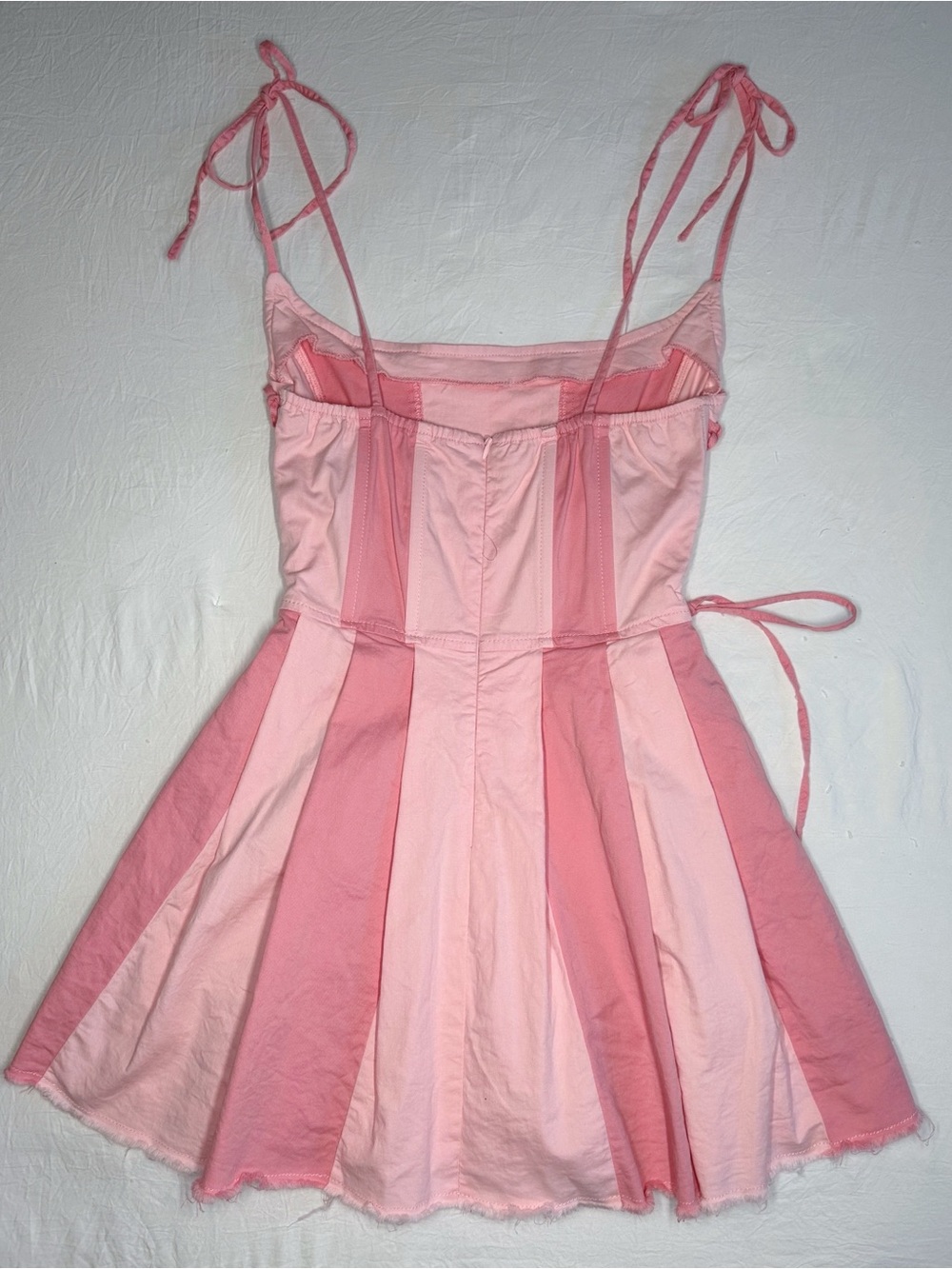 Sugar Thrillz Pink Striped Tie Shoulder Mini Dress - Picture 7 of 7